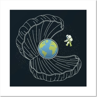 Oyster Pearl Earth Astronaut by Tobe Fonseca Posters and Art